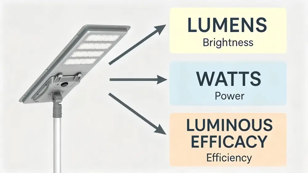 Solar Street Light Watt vs BrightnessWhat Determines the Brightness Solar Street Light Watt vs BrightnessWhat Determines the Brightness