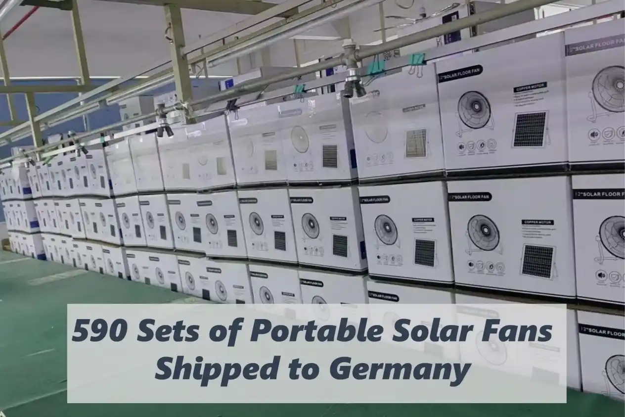 590 ensembles de ventilateurs solaires portables expédiés en Allemagne pour u...